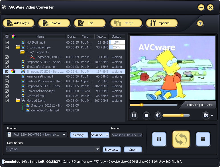 AVCWare Video Converter screenshot