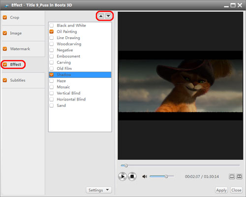 Add Effect to blu-ray videos