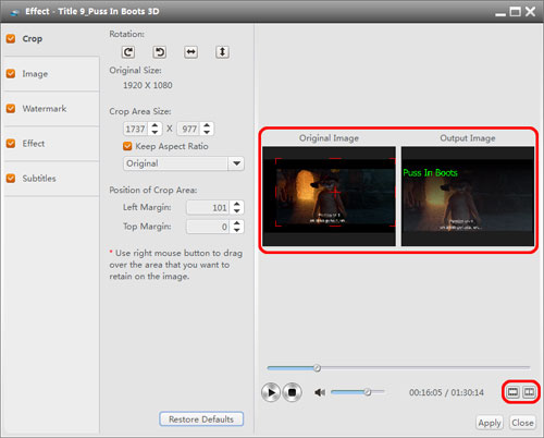 Compare the edited video with the source one